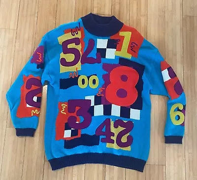 Vintage 1993 IB DIFFUSION SPORT Long Sweater With Numbered  Embroidered Details  • $17