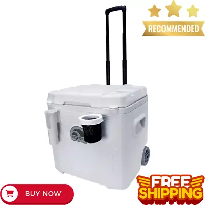 Igl00 52 QT 5-Day Marine Ice Chest Cooler With Wheels White - Free Shipping • $52.24