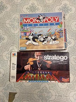 Monopoly Junior Game 1990 Parker Brothers And Stratego Game • $23.75