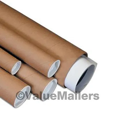 Tubes 24 - 3 X 18 Kraft Mailing Shipping Packing Storage With Caps 3x18 • $59.95