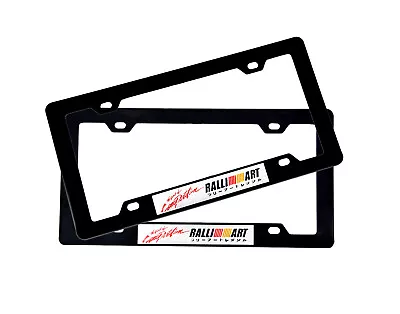 2Pcs Universal RALLIART Metal Black License Plate Frame For MITSUBISHI • $15