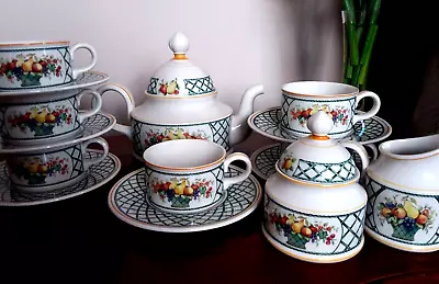 Villeroy&Boch Porcelain Tea Coffee Set Basket Hause&garden Collection Pottery • £140