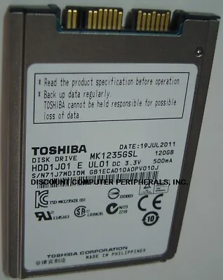 Toshiba 120GB Micro SATA II 1.8 Inch MK1235GSL Internal Hard Drive Tested Good • $19.95