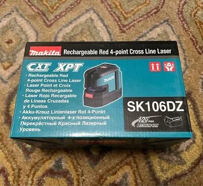Makita 12V CXT Self-Level Cross-Line/4 Pt. RED Laser Model SK106DZ TOOL ONLY • $229.99