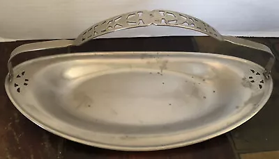 Vtg Farberware Metal Oval Platter Serving Tray With Handle Cut Out Design 13x6” • $7.99