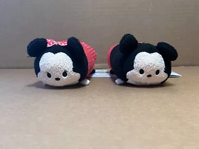 Disney Pencil Pouch Case Tsum Tsum Mickey And Minnie Mouse Plush W/ Zipper  New • $25