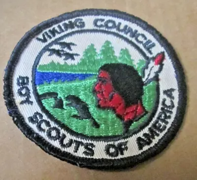 Vintage BSA Boys Scouts VIKING COUNCIL Round Patch 3  • $9.99