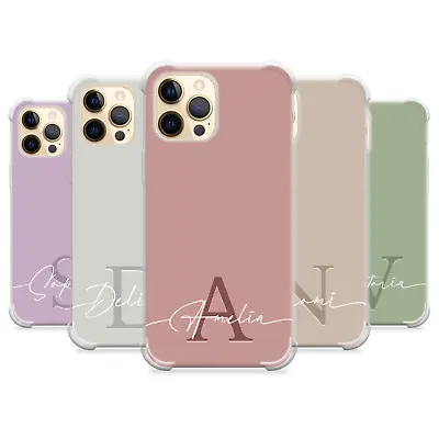 Personalised Phone Case Pastel Name Initial Silicone Cover For IPhone 11 12 X 14 • £6.29