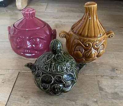 3 VINTAGE SADLER Unique Pottery FACE POTS  MINT BEETROOT And Onion • £50