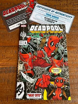 Deadpool 1 Todd Nauck Signed W/coa Mcfarlane Spider-man 1 Silver Variant Le 800 • £71.38