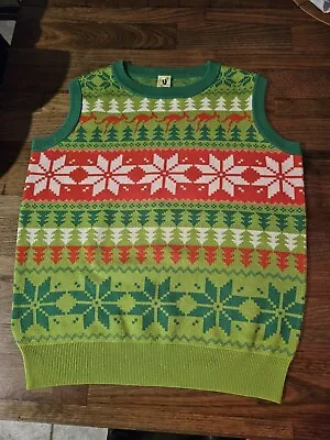 V Energy Drink Mens One Size Christmas Get Vestive Ugly Knit Vest Jumper RARE • $59