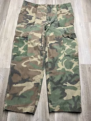 Prestige Apparel Mens Jungle Fatigue Camo Cargo Pants Large Brown Green 38x29 • $55.88