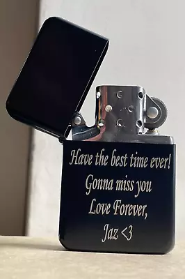 Deep Laser Engraved Personalised Metal Lighter - BLACK • £5.99