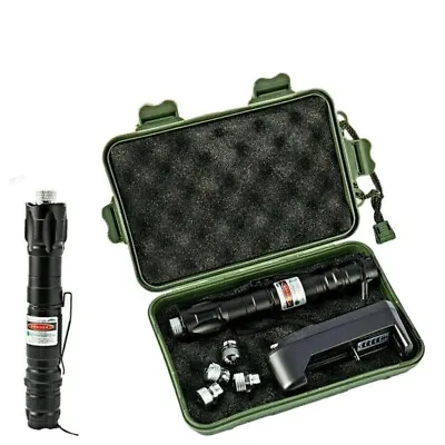 100Miles Laser Pointer Pen 532NM Green Rechargable Visible Beam Torche With Box • £14.57