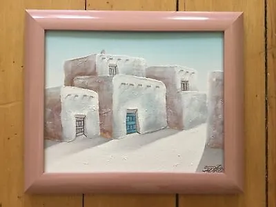 Original Myung Mario Jung Oil Painting Canvas Southwest Pueblo Village Signed • $36.95