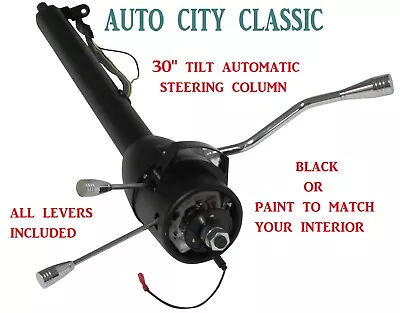 $185 • Buy Street Hot Rod Tilt Steering Column 30  Automatic Black Paintable