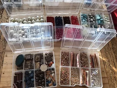 Job Lot Jewellery Making Clearance All Boxes Assorted Beads Glass Shell Etc • £14.90