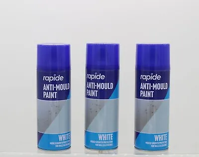 400ml Anti Mould White Matt Spray Paint Walls Ceilings Choice Of 3 Pack Sizes • £6.49