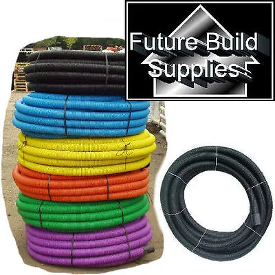 2 X 63MM X 50M RIDGICOIL BLACK ELECTRICAL FLEXIBLE CABLE DUCTING NEW • £211