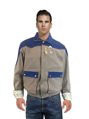 MARTY MCFLY Denim JACKET Back To The Future 1985 With 3 Pins Halloween Costume • $129.90
