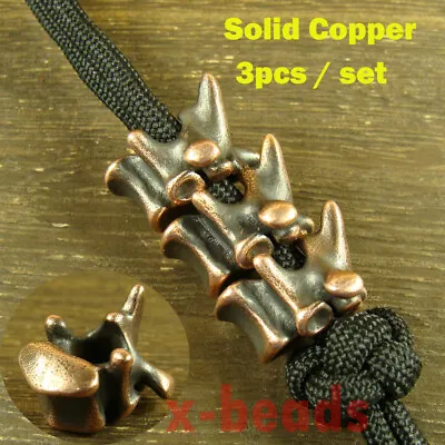 3pcs   Vertebrae   Shaped Solid Copper Lanyard Bead Paracord Beads XLB094 • $34.99