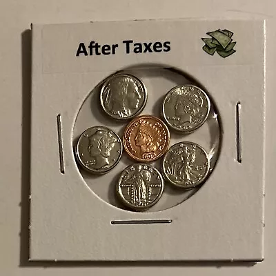   After Taxes   - Obsolete Mini U.s. Coins Set In Holder   • $7.98