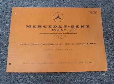 1971 Mercedes Benz M130 Engine In 280S 280SE 280SEL 280SL Parts Catalog Manual • $253.95