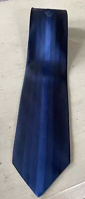 GIANNI VERSACE Tie By 100% Silk ITALY Necktie Authentic Medusa Head Blue Striped • $59.99