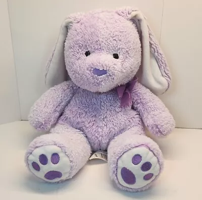 Purple Lop Ear Bunny Rabbit Stitched Jelly Bean Toes Purple Ribbon Stuffed Plush • $14.07