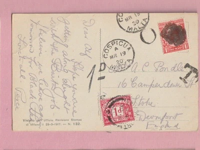 £4.99 • Buy Malta - Grand Harbour, Postage Due, Cospicua Postcard