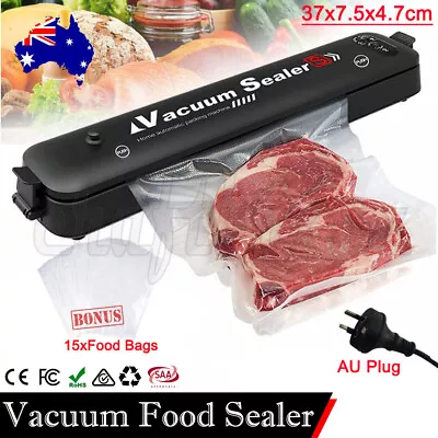 Automatic Vacuum Sealer Food Packing Machine With 15pcs Vaccum Bags Kitchen Tool • $17.99