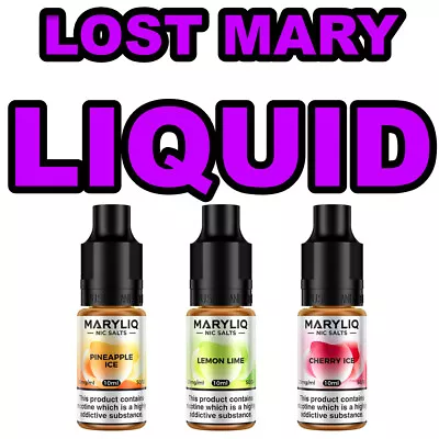 LOST MARY VAPE JUICE MARY LIQ Liquid Nic Salt 10ml MARYLIQ 10mg / 20mg 50PG/50VG • £1.99