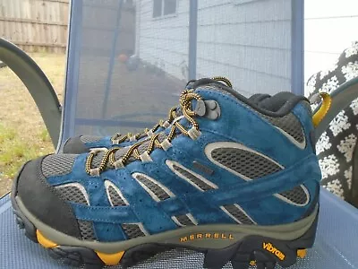 New Merrell Dry Moab 3 Mid High Top Vibram Teal Mens Hiking Shoes Sz 10 • $65
