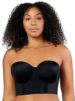 NWT! Parfait Sz 36C Elissa Strapless Contour Bustier Longline Bra P50116 Black • £26.01