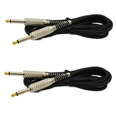 1/4 To 1/4 Speaker Cable 16 Gauge Mono Male Plug For DJ Speakers Pack Of 2 • $19.91