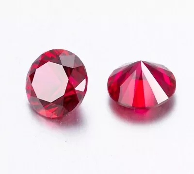 AAA Rated Ruby Round Synthetic Lab Created Faceted Loose Gemstone 3mm To 10mm • $16.71
