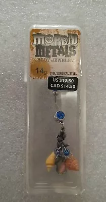 Morbid Metals Body Jewelry 14 Gauge Silver Dangling Mermaid With Shell Charms • $9.99