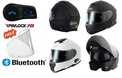 Vcan H272 Bluetooth Flip Front Flip Up Ece22.06 Modular Motorcycle Helmet • $261.41