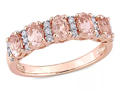 1.00 Carat (ctw) Morganite Band Ring 14K Pink Gold • $795