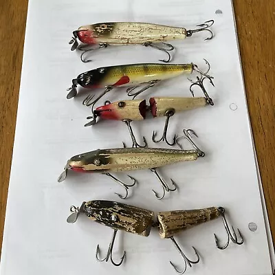 (5) Vintage Creek Chub Pikie Crankbait Fishing Lures Lot Of 5 • $24.95