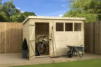 Empire 1500 Pent Garden Shed T&G PRESSURE TREATED 2 WINDOWS 6X4 7X5 8X6 10X8 • £680.80