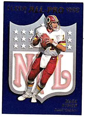 1992 FLEER ALL-PRO #11 MARK RYPIEN Washington Redskins Football Card • $1.60
