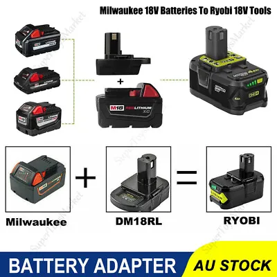 $23.99 • Buy 1x Adapter # Milwaukee 18V Li-Ion Batteries To Ryobi 18V Tools - Adapter Only