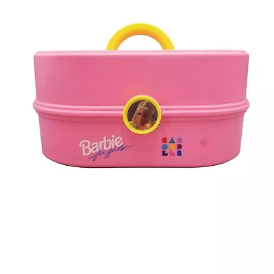 Vintage 90s Barbie 2815 Caboodle Case Pink Carrying Makeup Accessory Holder • $20.82