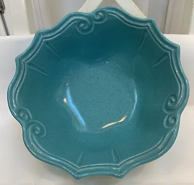 Vietri Incanto Stone Blue Baroque 10.5 Inch Serving Bowl • $49.99