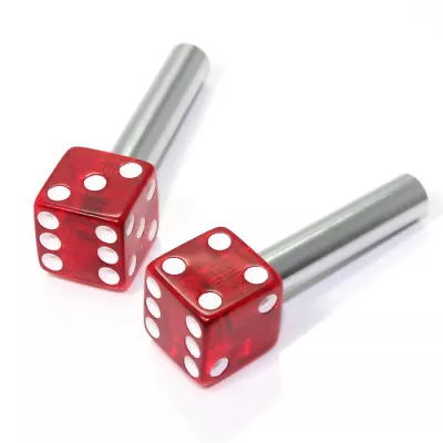 2 Clear Red Dice Interior Door Lock Knobs Pins For Car-Truck-HotRod-Classic • $10.95