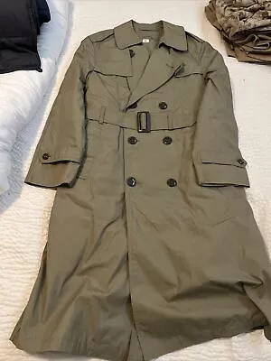 Men's Military Issued Army All Weather Double Breasted Trench Coat Sz 38R Khaki • $8