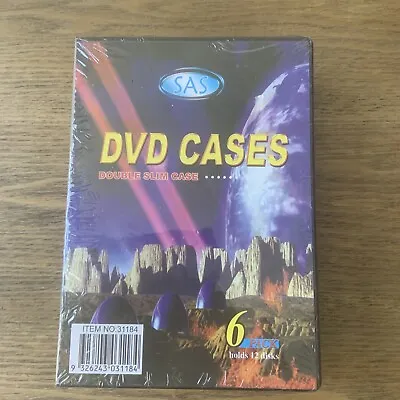 New SAS CD DVD Cover 6x Double Black 7mm Slim Quality Slimline Spine Disc Case • $15.99