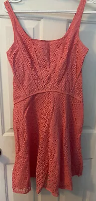 Max Studio Lace Shell Lined Size M Sleeveless Coral Colored Dress • $17.75