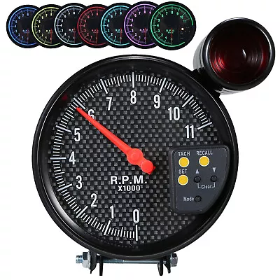 5 Inch Car 0-11000RPM Tachometer Gauge 7 Color Backlight W/LED Shift Light G8I0 • $35.99